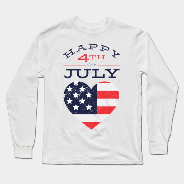 Happy 4th of July Long Sleeve T-Shirt by WPKs Design & Co